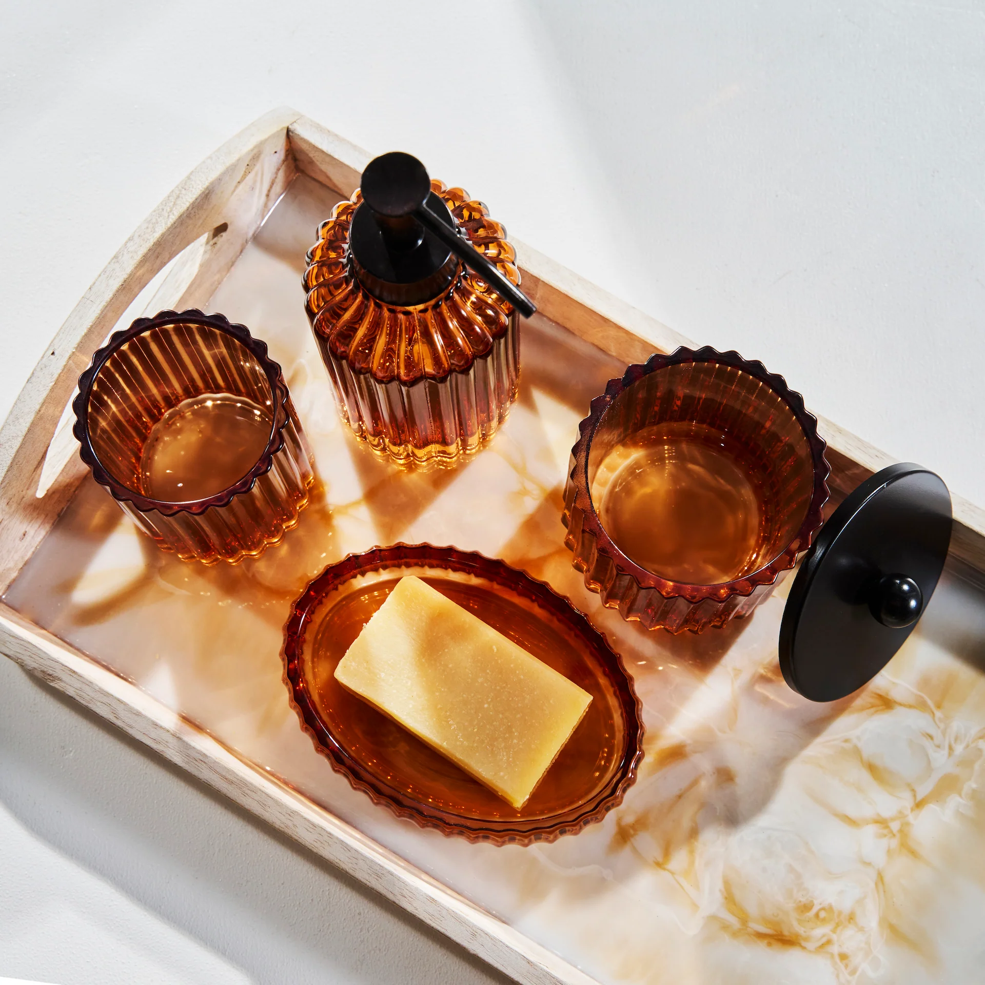 Sunrise Amber 4 Piece Bath Accessories Collection - Image 3